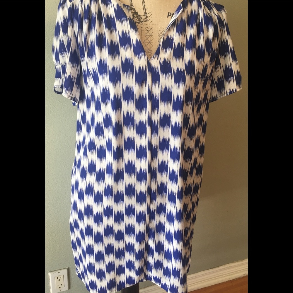 Blue and White Aqua Dress Sz M
